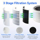 Filtro de Repuesto para Purificador de Aire Inteligente WiFi Levoit Core 200S - True HEPA H13, Filtración de 3 Etapas para una Mejora de la Calidad del Aire Interior, Blanco