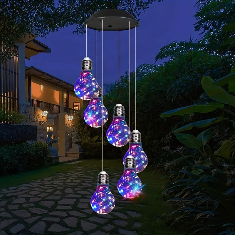 Luces solares LED para exteriores con campanas - Diseño de globo azul y púrpura vibrante, cable de cobre duradero, ideal para decoraciones navideñas en interiores y exteriores, jardín, terraza, fiestas, Acción de Gracias, Navidad, Halloween, Día de San V