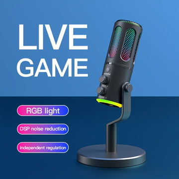 Micrófono de escritorio profesional USB para computadora de escritorio, micrófono de condensador para juegos electrónicos, grabación de conferencias de voz y radio, máquina todo en uno con soporte, adecuado para computadoras de PC, ASMR, grabación, trans