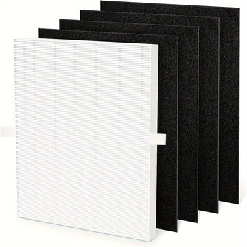 Juego de filtros de repuesto Winix PlasmaWave, 1 filtro HEPA verdadero + 4 prefiltros de carbón, compatible con purificadores de aire C535, 5300-2, 6300-2, P300, 9000, 5000, 5000B, material duradero de plástico y papel