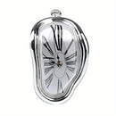 1 Unidad De Relojes De Pared Con Números Romanos Torcidos Surrealistas, Reloj De Estilo Surrealista, Accesorio Para El Hogar, Decoración De Reloj De Pared Distorsionada De Fusión, Decoración Del Hogar