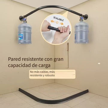 Cortina de baño plegable para esquinas curvas, 1 juego, separación de áreas secas y húmedas, con ganchos rodantes negros, succión magnética doble, material de lino imitación en ambos lados, ideal para baño de casa o vestidor