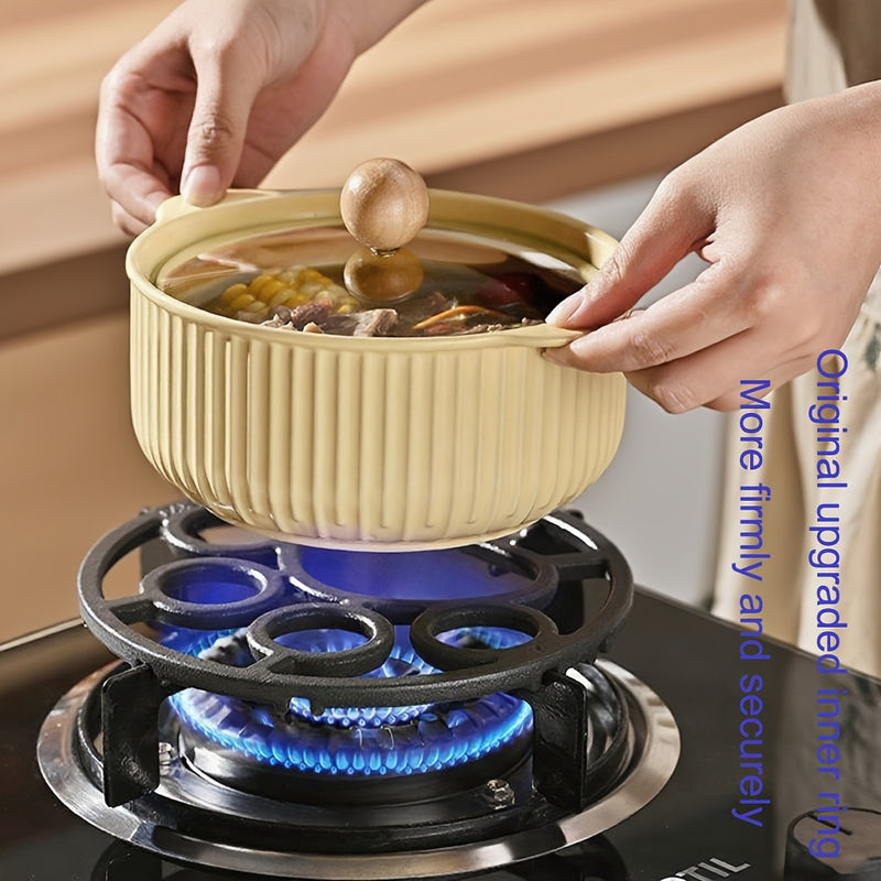 Soporte de olla de hierro fundido para gato con 7,44 pulgadas (18,49 cm), accesorio de soporte de olla para estufa de gas de hierro fundido, soporte de olla universal para cuatro a cinco garras