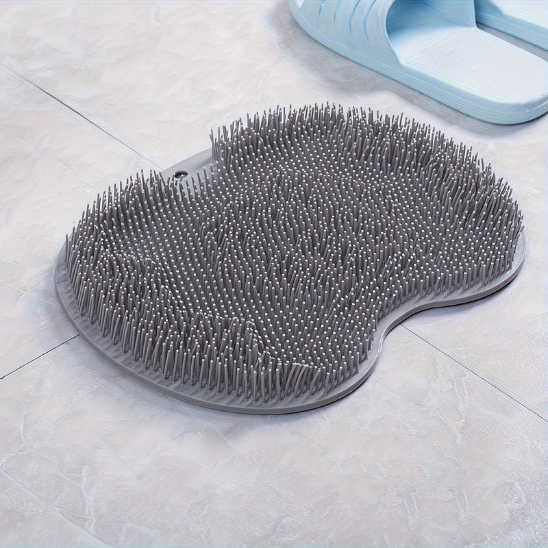 1 pieza, limpiador de ducha para pies y espalda, masajeador de baño de silicona, diseño de asiento de masaje para pies, montaje en pared, diseño de asiento de masaje para pies, no resbala, diseño de asiento de masaje para pies, exfoliante suave, exfolian