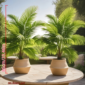 Juego de 2 palmeras artificiales tropicales de gran tamaño de 127 cm - Hojas verdes vibrantes, decoración duradera de plástico para interiores y exteriores, adecuada para Navidad, Acción de Gracias, Día de la Madre, Domingo de Ramos | No se necesita rega