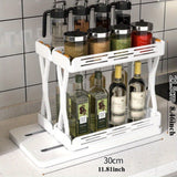 Organizador de especias extraíble, ideal para gabinetes - duradero, almacenamiento organizado con botellas deslizantes, estante giratorio multifuncional, soporte de especias para encimera de cocina, estantería rotativa para almacenaje en la cocina