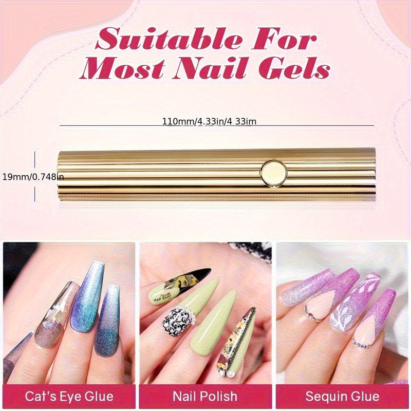 Mini Secador de Uñas LED Portátil Lámpara Rápida para Secado, Bolígrafo Recargable USB para Curar Gel de Uñas Herramientas de Salón