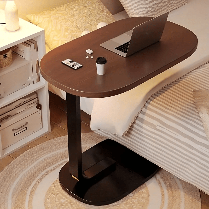 [2 Opciones de Color] Mesa Lateral de Sofá en Forma de C | Diseño Estilizado y Práctico, Sostiene Fácilmente Bebidas/Picar/ Libros, ¡Haciendo que la Oficina en Casa Sea Más Cómoda!