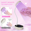 Linterna LED Recargable para Uñas, Secador de Gel Portátil Sin Cables con Batería y Giratorio 360°