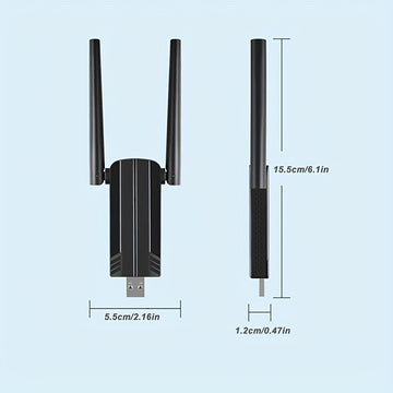 Adaptador de Red sin varillas WiFi6 1x USB 3.0 1800Mbps, Adaptador USB WiFi 802.11ax con Interfaz Super USB 3.0, Antena Externa de Alta Ganancia, Doble Banda 5.8G/2.4G, Receptor/Transmisor, Compatible Solo con Windows 10/11