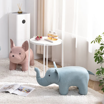 Taburete de Lujo Ligero con Diseño Animal | Taburete para Cambiarse Zapatos + Mesa Auxiliar de Sofá Dos en Uno, Estilo Biónico y Adorable, Almacenamiento para Entrada/Salón, Versátil, Estilo Nórdico de Lujo Ligero