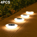 Conjunto de 4 Luces Solares para Caminos Exteriores, Encendido/Apagado Automático con Diseño Decorativo de Piedras Preciosas Enterradas en el Suelo, Iluminación Paisajística Duradera y Eficiente en Plástico para Jardín, Patio