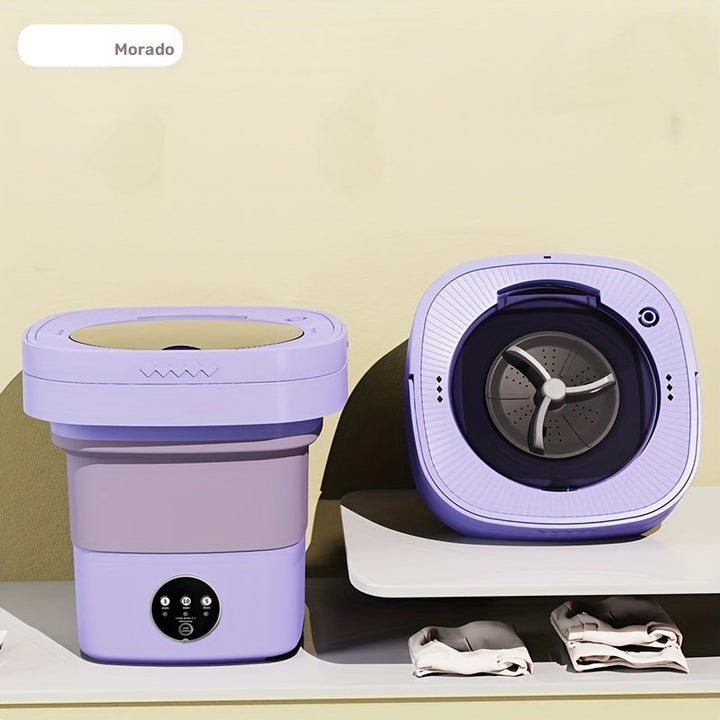 Lavadora Plegable Compacta de 8L - Portátil, Cubo de Lavandería de Alta Capacidad para Ropa Interior y Calcetines, Limpieza Automática, Ideal para Dormitorios y Espacios Pequeños