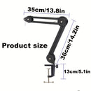 Brazo de micrófono ajustable de alta resistencia con canal de gestión de cables, sujeción de escritorio y instalación multifuncional para podcasting, podcast boomers, accesorios de micrófono