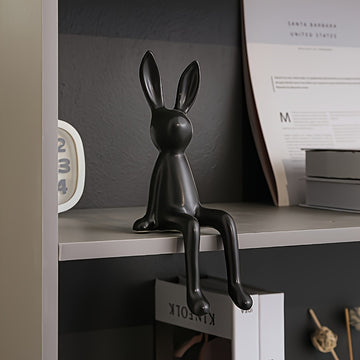 1 pieza de estatua de conejo lindo - Escultura de conejo sentado de resina, decoración de arte moderno para el hogar y la oficina, uso interior/exterior, no necesita electricidad, regalo perfecto para los amantes de los animales, accesorios de conejo