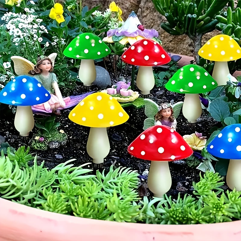 8 luces solares para jardín en forma de hongo, 8 modos de iluminación, IP44, luces de montón de hongos de plástico, para patio, jardín, camino, cementerio, Navidad, Acción de Gracias, regalo de Año Nuevo, luces de cuerda para exteriores, decora tu jardín