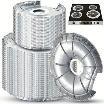 Tapas Redondas para Quemadores de Estufa Eléctrica 5/10/20pcs 20.32cm+5/10/20pcs 15.24cm Forros Desechables de Aluminio para la Parte Superior de la Estufa, para Mantener la Cocina Limpia de Aceite y Goteos de Comida