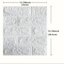 30 piezas de baldosas de espuma 3D tipo ladrillo DIY, autoadhesivas y fáciles de cortar, superficie texturizada para cocina, sala, baño o pasillo - 35 cm x 38 cm, blanco con detalles en gris y morado, diseño grueso y duradero