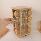 1 Estante Giratorio de Madera para Especias. Multifuncional con Varias Compartimentos y Tamaños Disponibles. Adecuado para Decoración y Almacenamiento en Cocina o Comedor. Regalo para Él o Ella. Portaespecias de Varios Niveles