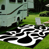 Impresión digital 2D plana con patrón geométrico, alfombra decorativa de estilo artístico, almohadilla interior para RV, alfombra para tienda, patio, entrada, camping, adecuada para camping al aire libre, senderismo, viajes en carretera, balcón, patio, c