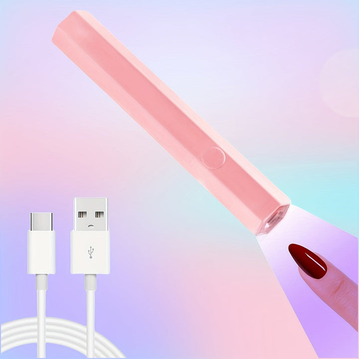 1pc Mini Lámpara De Uñas De Gel LED Recargable, Lámpara De Curado De Uñas LED Portátil, Secador De Uñas, Lámpara De Uñas LED UV De Gel Portátil, Lámpara De Uñas De Gel LED Profesional, Adecuada Para Salón De Uñas En Casa DIY