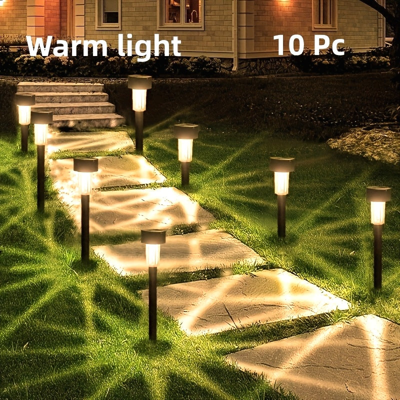10 paquetes de luces solares para jardín - Luces LED para césped, decoración de terraza y villa, iluminan automáticamente caminos, patios, jardines, aceras y pasillos, con control por inducción lumínica, ideal para fiestas en paseos