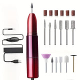 Taladro de uñas portátil, kit profesional de manicura eléctrica con 18 cabezales reemplazables, velocidad ajustable - alto RPM, ideal para cuidado de uñas y pies, incluye empujador de cutículas, regalo perfecto para mujeres, cumpleaños, días festivos y D