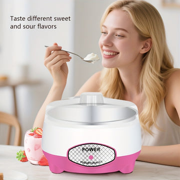 Mini Hacedor de Yogur DIY, máquina multifuncional para natto, diseño compacto, calefacción tridimensional 360°, fermentación a temperatura constante, enchufe estándar americano, revestimiento interior de acero inoxidable, capacidad de 33.814 onzas, regal