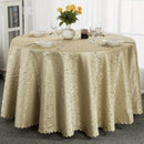 1pc Mantel Redondo Premium de Jengibre - Poliéster para Máquina con Bordado Floral Elegante, Duradero y Fácil de Limpiar para Decoración de Comedor, Ajuste de Mesa Sofisticado, Tela de Alta Calidad