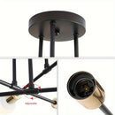 1 pieza de moderno satélite industrial, 6 cabezas, semi-revestido, con base de bombilla E27/E26, marco de metal y acabado negro/blanco/oro - Iluminación de decoración para el hogar, cocina, sala de estar, dormitorio, oficina, iluminación industrial, fijo