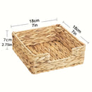 Cesta de Papel Toalla de Paja, Cesta de Papel Toalla de Paja Tejida con Hierba de Jacinto de Agua, Organizador de Servilletas para Mesa, decoración del hogar, accesorios de baño