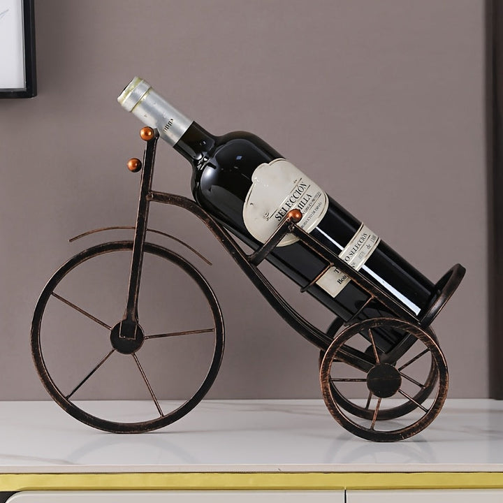 Portabotellas de Hierro Vintage - Estante Decorativo Rústico para 2 Botellas, Ideal para Cocina o Entrada - Decoración Metálica Antigua y Resistente con Estilo Granja, Organizador de Cocina Duradero