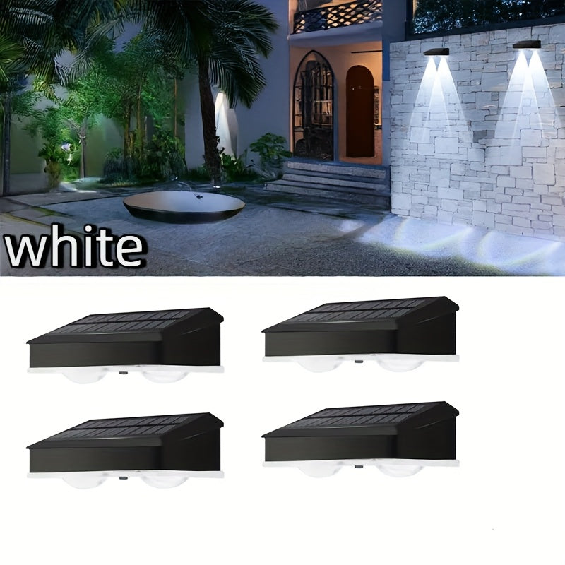 Luces solares para cercas, paquete de 8 o 12, luces LED para exteriores, blanco cálido (3000K) y blanco frío (6000K), encendido/apagado automático, fácil instalación en terrazas, paredes, patios, jardines, senderos y cercas