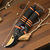 Tijeras de poda profesionales de aleación de titanio de 8,5 pulgadas - Acero ultra afilado resistente a la herrumbre y pesado de uso, con agarre suave de esponja antideslizante, adecuado para jardinería doméstica y diseño de paisajes, diseño de dos manos