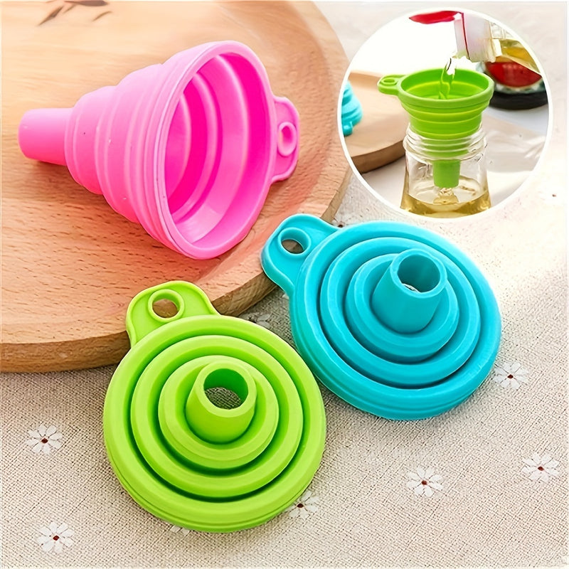1pc, Embudo Telescópico Plegable Mini, Utilizado Para Verter Aceite En La Cocina, Anti-salpicaduras, Líquido Enlatado Para El Reabastecimiento De La Cocina Doméstica