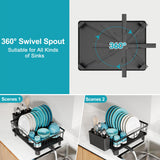 Escurridor de acero inoxidable compacto con estante desmontable para cubiertos y tabla escurridera, práctico organizador multifuncional resistente y duradero, ideal para cocinas pequeñas, accesorio básico imprescindible para el hogar