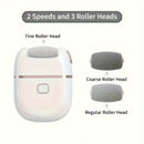 Exfoliador de pies portátil recargable por USB: 2 cabezas de repuesto para pulido de capas gruesas, cuidado fácil para pies secos y agrietados