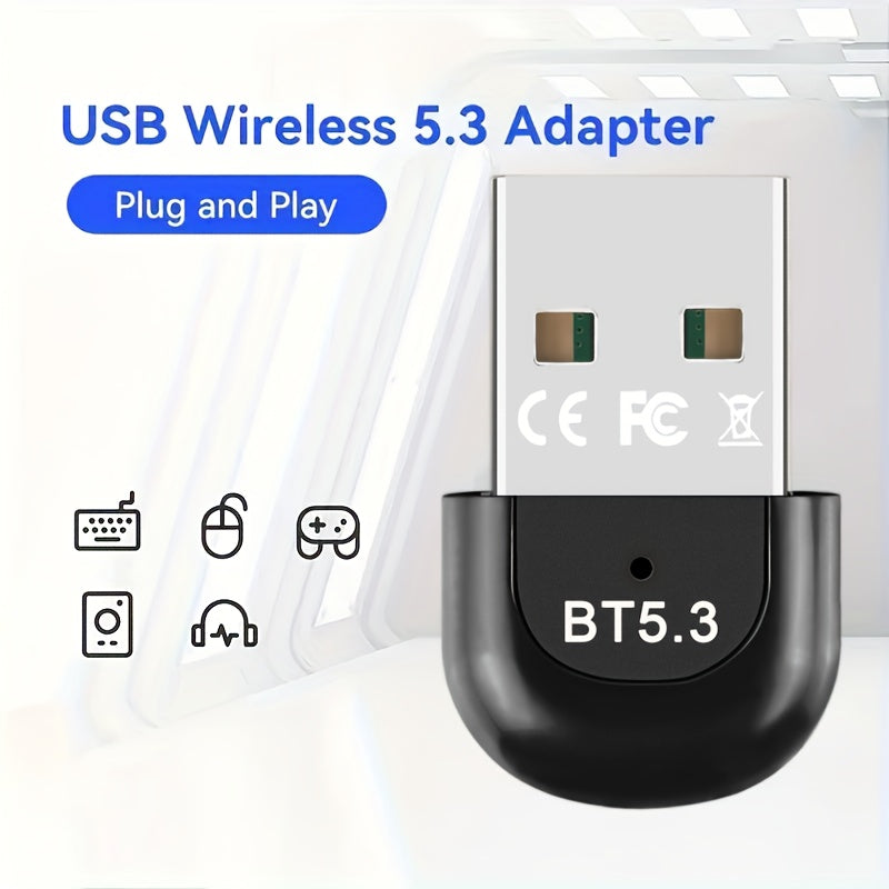 Adaptador inalámbrico USB 5.3 para PC, receptor de perro cifrado inalámbrico USB, compatible con laptops/auriculares/teclados/mouse hablantes, Windows 11/10/8.1, enchufa y juega, compatible automático hacia abajo con dispositivos 3.0/4.0/5.0/5.1