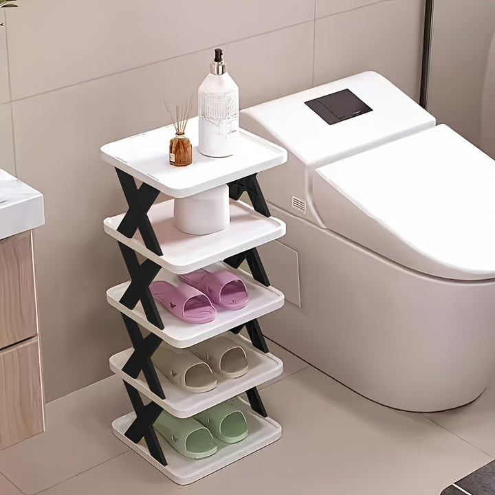 Zapatero alto y estrecho, organizador de zapatos para entrada, zapatero sólido ahorrador de espacio, ideal para armarios, puertas, garajes, salones, nuevo zapatero pequeño y delgado para entradas, gabinete de zapatos sencillo para hogar