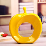 1pc Decoración de Manzana de Cerámica Chic y Moderna - Adorno Navideño Minimalista y Elegante para el Hogar, Acabado Brillante, Perfecto para la Mesa de la Sala de Estar y la Exhibición del Armario de Vinos