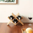 Sostenedor de Vino de Madera Apilable - Construcción de Tronco Sólido, Estilo Europeo, Estantería de Almacenamiento de Licores Multi-Ranura para Decoración del Hogar