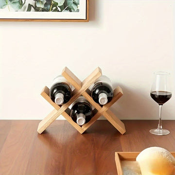 Sostenedor de Vino de Madera Apilable - Construcción de Tronco Sólido, Estilo Europeo, Estantería de Almacenamiento de Licores Multi-Ranura para Decoración del Hogar