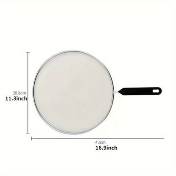1pc Pantalla Premium para Salpicaduras de Grasa para Sartenes - Protector Metálico de Malla Fina con Mango, Filtro y Colador de Aceite para Cocinar Seguro - Herramienta Esencial de Cocina para Cocinar Saludable