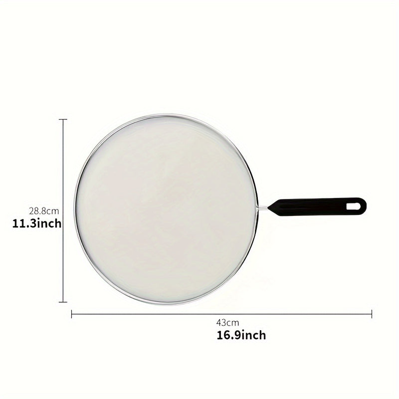 1pc Pantalla Premium para Salpicaduras de Grasa para Sartenes - Protector Metálico de Malla Fina con Mango, Filtro y Colador de Aceite para Cocinar Seguro - Herramienta Esencial de Cocina para Cocinar Saludable