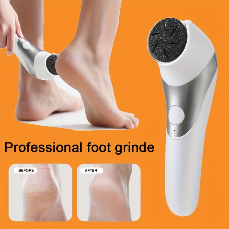 Exfoliador Eléctrico de Pies - para Pulido y Cuidado en Beige Claro Seco, Herramienta Portátil de Pedicura para Piel Dura y Agrietada, con Cabezales Reemplazables, Removedor Recargable, Cuidado Profesional