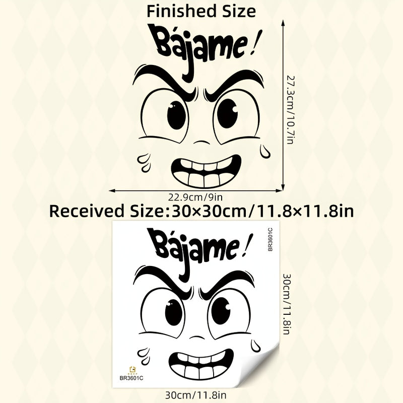 1 pieza de Calcomanía para Tapa de Inodoro con Expresión Creativa en Español BRUP - "¡Súbeme!" Diseño de Cara de Dibujos Animados, Pegatina Fácil y Extraíble de PVC para Baño, Dormitorio, Sala de Estar, Decoración de Porche, Adhesivos para Inodoros