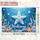 1pc Protector de Encimera con Temática Oceánica - Bienvenido Azul y Criaturas Marinas, Antideslizante para Cocina, Resistente a Rayones - Fácil de Limpiar y Cambiar - Para Estufas de Gas y Eléctricas, Superficies Planas - Decoración Costera Moderna, Mate