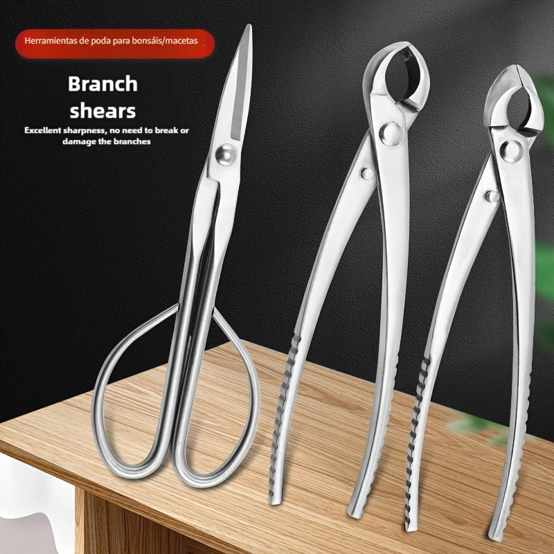 Tijeras de Poda Profesional para Bonsái - Tijeras de Jardín Ergonómicas de Acero Inoxidable para Recortar con Precisión Raíces y Ramas, Ideales para Plantas en Macetas