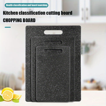 Juego de 3 Tablas de Cortar de Imitación de Mármol para Cocina - PP Duradero, Perfecto para Frutas, Verduras y Carne - Mango de Fácil Agarre - Accesorios Esenciales para Cocinar, Juego de Tablas de Cortar, Suministros de Cocina