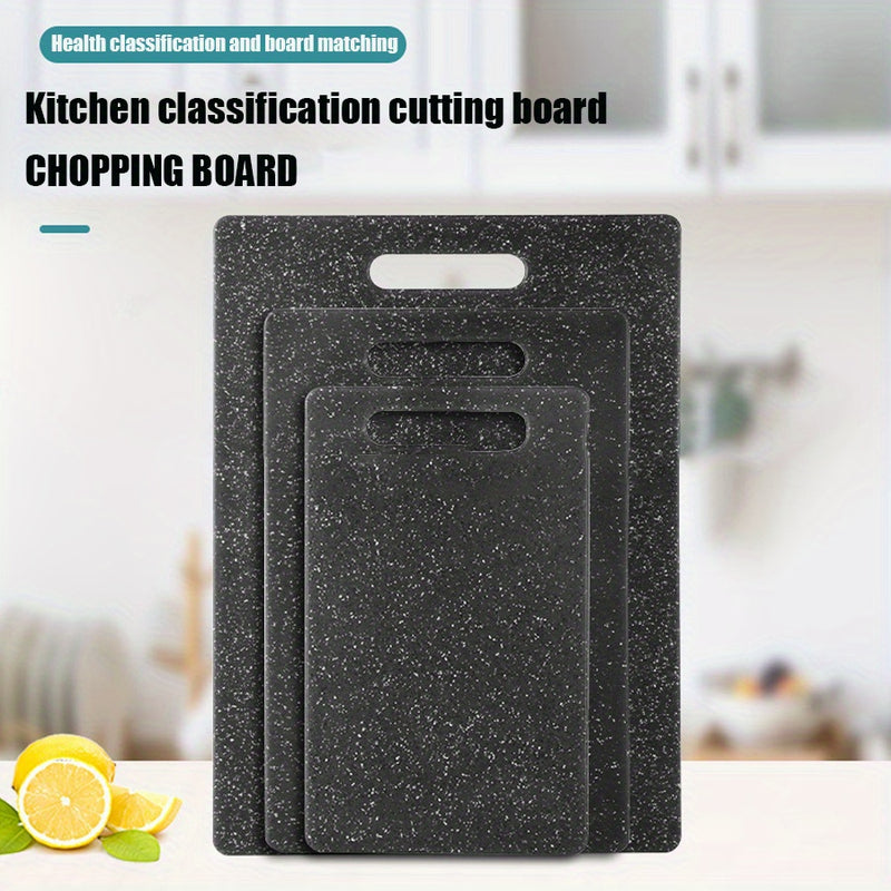 Juego de 3 Tablas de Cortar de Imitación de Mármol para Cocina - PP Duradero, Perfecto para Frutas, Verduras y Carne - Mango de Fácil Agarre - Accesorios Esenciales para Cocinar, Juego de Tablas de Cortar, Suministros de Cocina